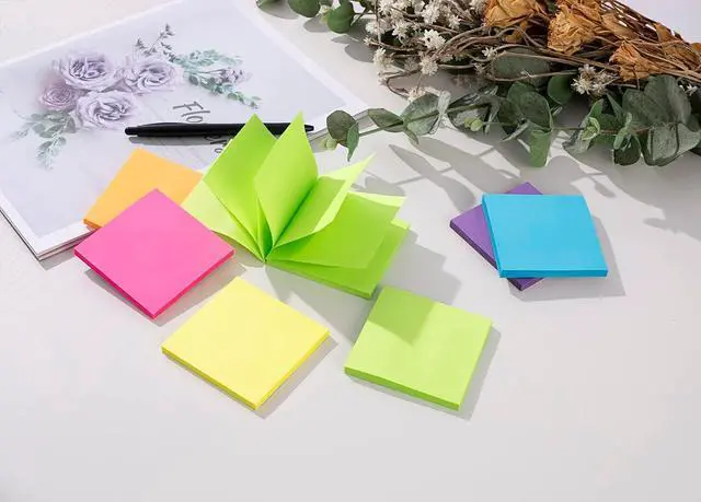 Alt view image 6 of 7 - (12 Pack) Pop-up Sticky Notes 3x3 in,Bright Colors | Super Sticking Power Memo Pads, 6 Colors, Strong Adhesive