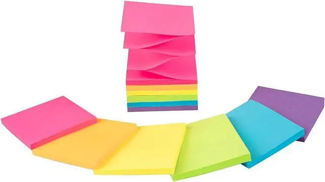 Alt view image 7 of 7 - (12 Pack) Pop-up Sticky Notes 3x3 in,Bright Colors | Super Sticking Power Memo Pads, 6 Colors, Strong Adhesive