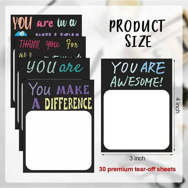 Alt view image 2 of 7 - Spakon 12 Pcs Inspirational Sticky Notes, Back to School Employee Appreciation Gifts Bulk Motivational Cute Personalized Notepads for Teacher Coworker Office Travel Supplies 3 x 4'' (Classic Style)