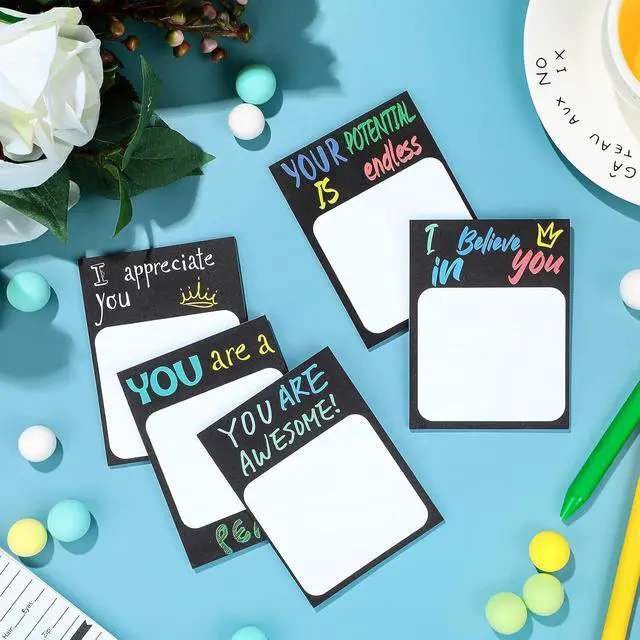 Alt view image 4 of 7 - Spakon 12 Pcs Inspirational Sticky Notes, Back to School Employee Appreciation Gifts Bulk Motivational Cute Personalized Notepads for Teacher Coworker Office Travel Supplies 3 x 4'' (Classic Style)