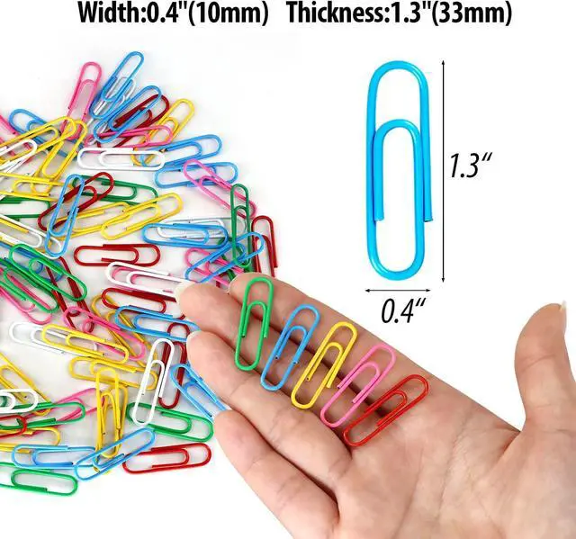 Alt view image 2 of 7 - AnutriON Paper Clips, 180 Pack Medium Size Paper Clips 1.3 Inch | Assorted Color Coated Paper Clips Great for Office School Document Organizing, Boxed