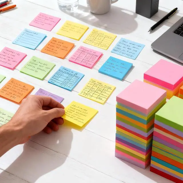 Alt view image 6 of 7 - 30 Pads Sticky Notes 3x3, Self-Stick Pads Bulk Bright Colors, School Supplies, Office Products, 50 Sheet/Pad