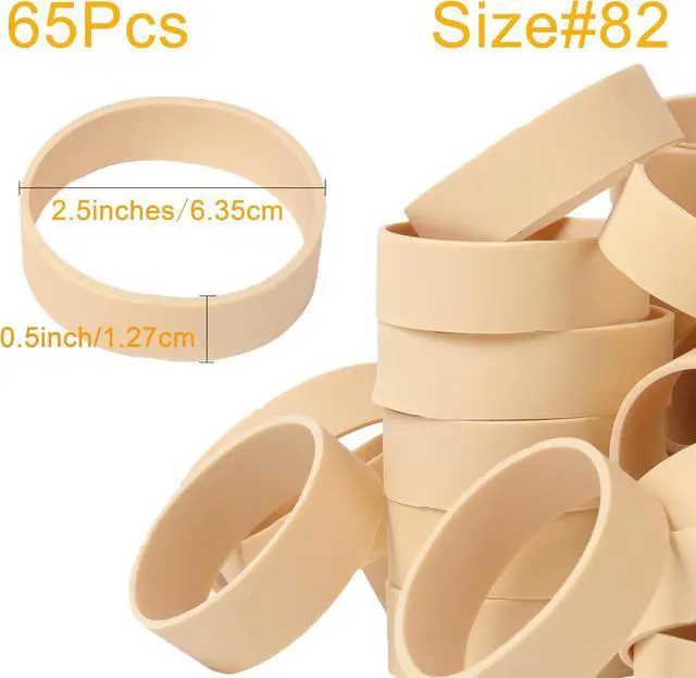 Alt view image 2 of 7 - AIWOQI Rubber Bands Size 82 Beige 65 Pcs Heavy Duty Wide Small Rubber Band | Strong Elastic Rubber Bands for Office Supplies Survival Camping Biking Fishing Tactical
