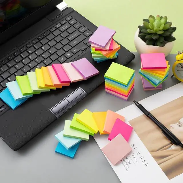 Alt view image 4 of 7 - (50 Pads) Sticky Notes 1.5x2, 10 Colors Self Sticky Notes, Sticky Pads | Easy to Post for Home, Office, Notebook