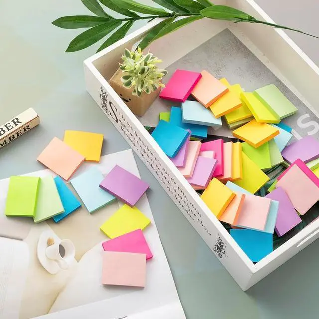 Alt view image 6 of 7 - (50 Pads) Sticky Notes 1.5x2, 10 Colors Self Sticky Notes, Sticky Pads | Easy to Post for Home, Office, Notebook
