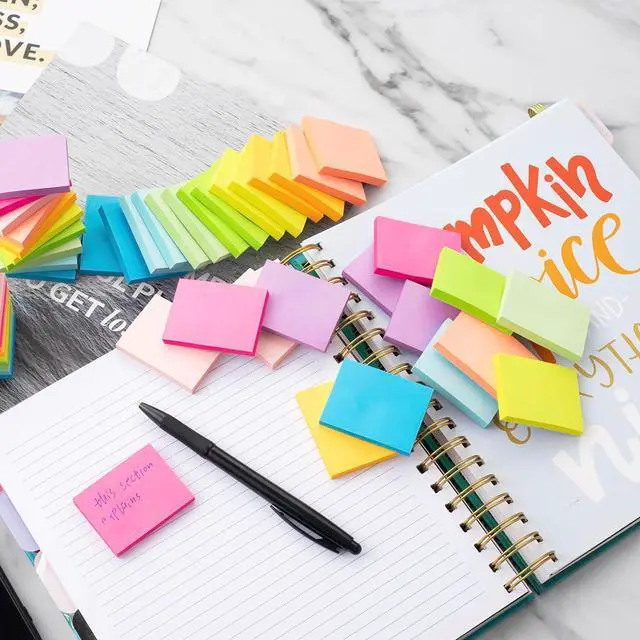 Alt view image 7 of 7 - (50 Pads) Sticky Notes 1.5x2, 10 Colors Self Sticky Notes, Sticky Pads | Easy to Post for Home, Office, Notebook