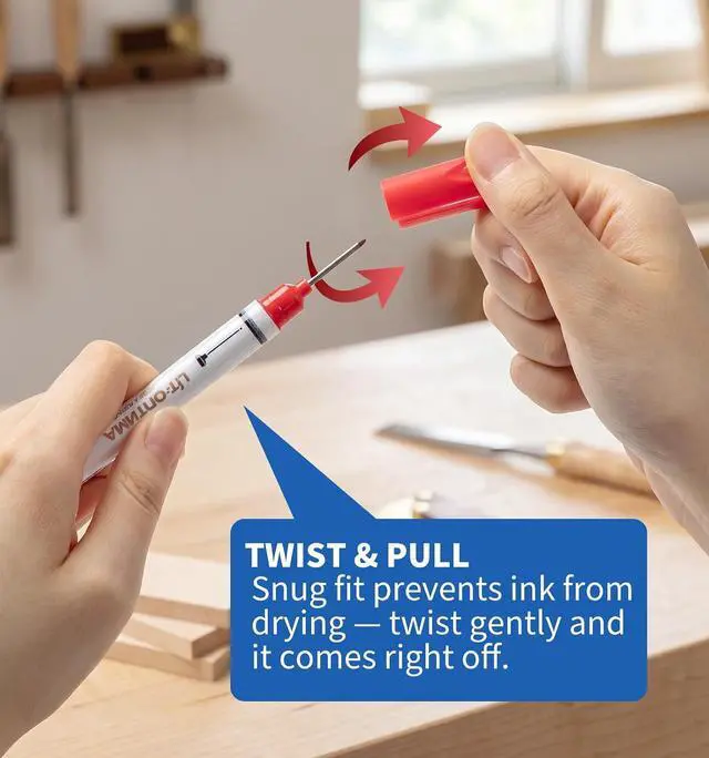 Alt view image 5 of 7 - 15 Pack 8 Colors Long Nib Marker Pens 20mm Extra Long Head | Deep Hole Markers Fine Tip Paint Markers, Quick-Dry Construction Marking Pen for Metal, Wood, Glass & More