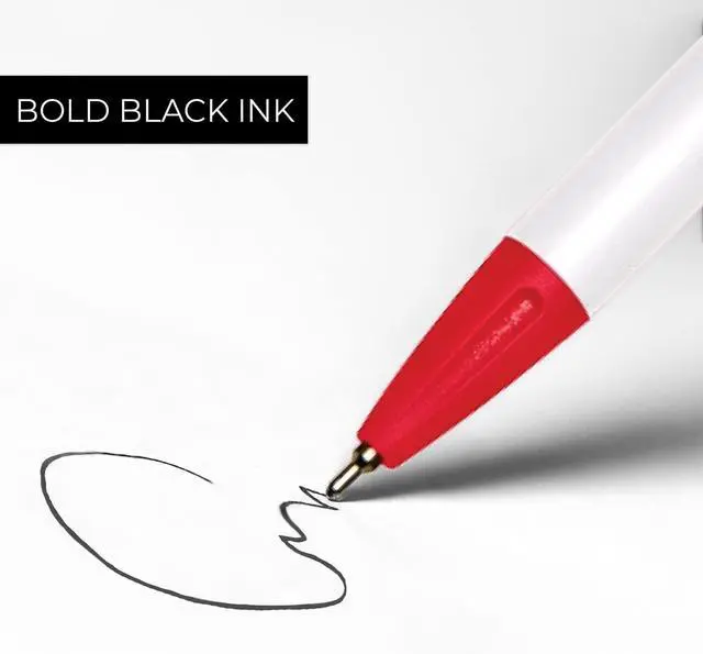 Alt view image 3 of 6 - Nurse Appreciation Red And White Pen Set / 6 Black Ink Gel Glide Pens / Encouraging Boss Babe Office Supplies / Boss Employee Recognition Present