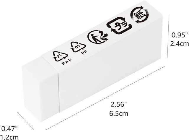 Alt view image 4 of 6 - Amazon Basics Block White Eraser, 10 Count (Pack of 1)