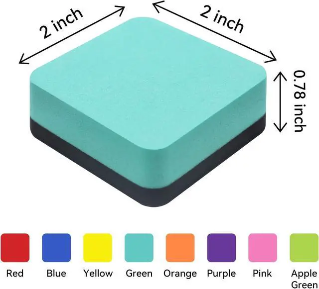 Alt view image 2 of 7 - 24 Pack Square Magnetic Whiteboard Erasers, Mini Dry Erase Board Erasers for Kids and Students, 8 Color