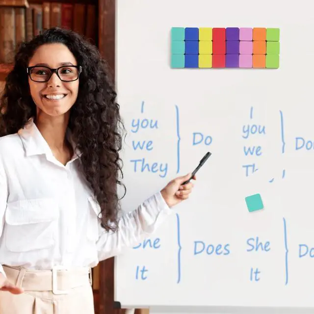 Alt view image 7 of 7 - 24 Pack Square Magnetic Whiteboard Erasers, Mini Dry Erase Board Erasers for Kids and Students, 8 Color