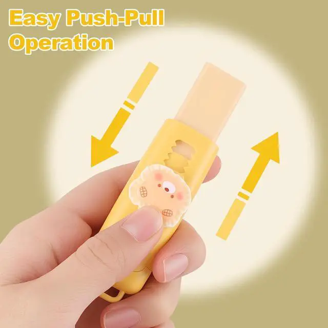Alt view image 2 of 7 - BESARME Retractable Erasers, 12 Pack Cute Erasers | Back to school supplies bulk, 12 assorted designs, birthday party favors, comfortable grip, classroom prizes, birthday gifts