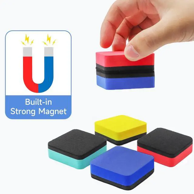 Alt view image 4 of 7 - 24 Pack Square Magnetic Whiteboard Erasers, Mini Dry Erase Board Erasers for Kids and Students, 8 Color