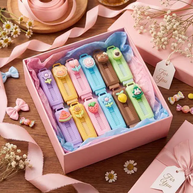 Alt view image 6 of 7 - BESARME Retractable Erasers, 12 Pack Cute Erasers | Back to school supplies bulk, 12 assorted designs, birthday party favors, comfortable grip, classroom prizes, birthday gifts