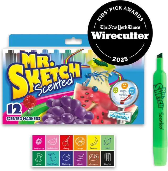 Alt view image 2 of 6 - Mr. Sketch Scented Markers, Chisel Tip, Assorted Colors, 12 Count - Fun for Kids, Coloring, Spark Creativity, Arts & Crafts