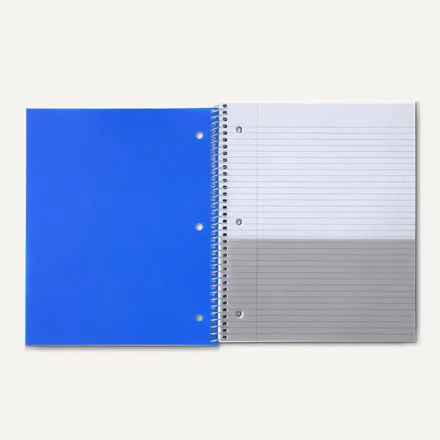 Alt view image 4 of 5 - Amazon Basics 1 Subject College Ruled Spiral Notebook, Poly Cover,100 Sheets, 9" x 11", Assorted Primary Colors, 3 pack