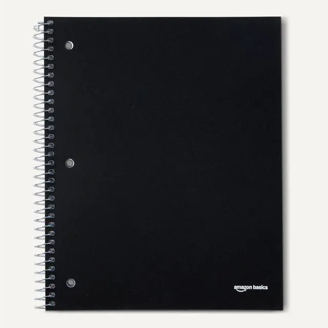 Alt view image 5 of 5 - Amazon Basics 1 Subject College Ruled Spiral Notebook, Poly Cover,100 Sheets, 9" x 11", Assorted Primary Colors, 3 pack
