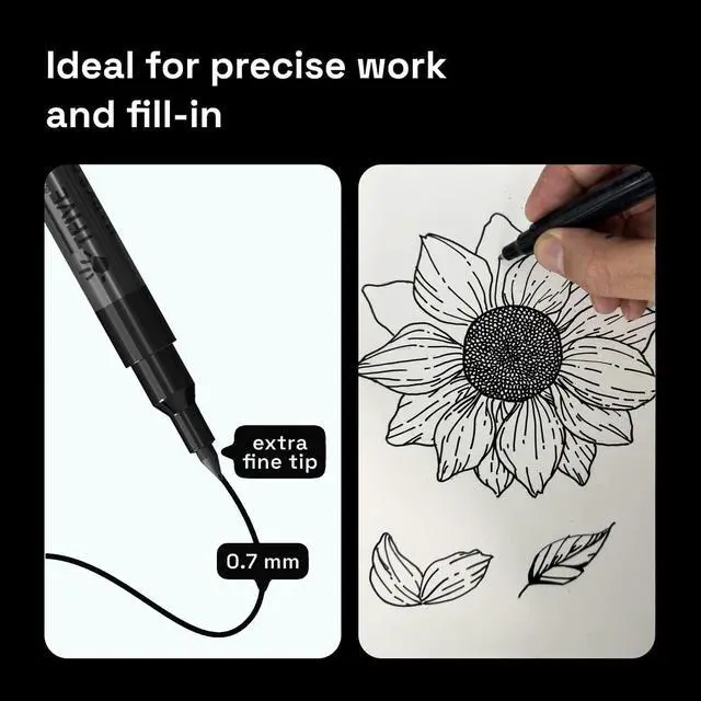 Alt view image 3 of 7 - TFIVE Black Paint Markers Paint Pens, 6 Pack Acrylic Permanent Marker | 0.7mm Extra Fine Tip, Waterproof, Quick Dry, Water Based Marker Pen for Rock, Glass, Wood, Plastic, Metal, Canvas, Ceramic