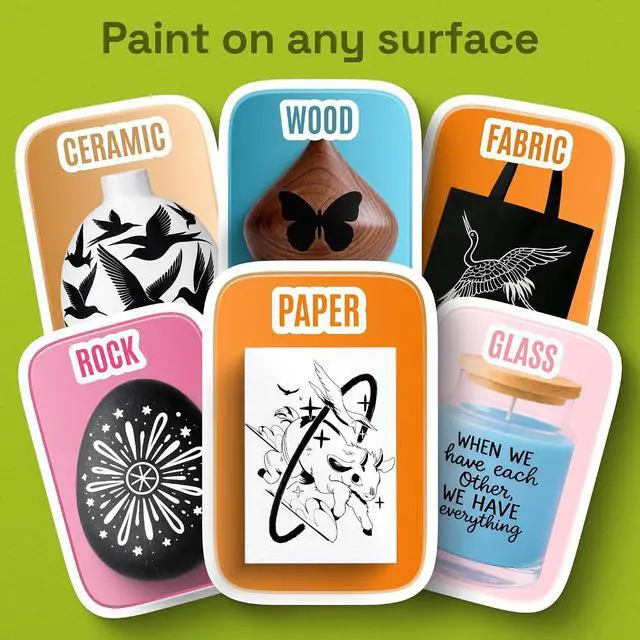 Alt view image 3 of 7 - ARTISTRO 5 Black Dual-Tip Acrylic Paint Marker Pens for Drawing | For Fabric, Rock, Glass, Wood, & Molds, Arts & Crafts Gift for Adults, Teens, & Kids, Classroom Must Haves & School Supplies