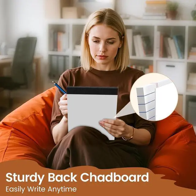 Alt view image 5 of 6 - Legal Pads 8.5 X11, Narrow Ruled Notepads, 2 Pack, 50 Sheet/Pad | White Legal Pads, Tear Off Notepad, Perforated Writing Pad, Notebook Paper College Ruled, Notepads For Office Home School