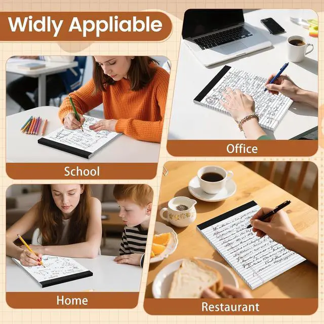 Alt view image 6 of 6 - Legal Pads 8.5 X11, Narrow Ruled Notepads, 2 Pack, 50 Sheet/Pad | White Legal Pads, Tear Off Notepad, Perforated Writing Pad, Notebook Paper College Ruled, Notepads For Office Home School