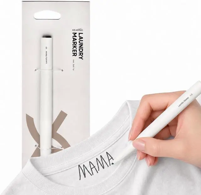 Main image of KEARING 1.00mm Bold Tip Laundry Marker - Permanent Fabric Clothing Pen | Washable permanent clothing marker for school uniforms, daycare and nursing homes. Non-toxic, quick-drying name label pen.