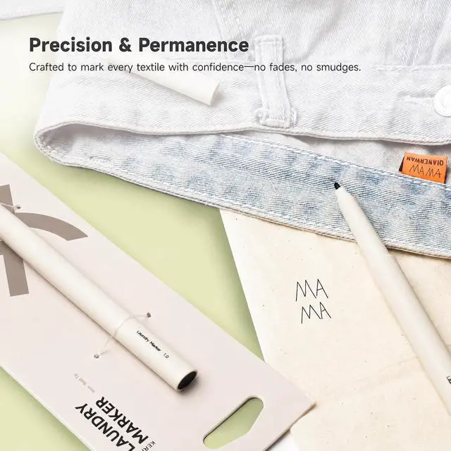 Alt view image 5 of 6 - KEARING 1.00mm Bold Tip Laundry Marker - Permanent Fabric Clothing Pen | Washable permanent clothing marker for school uniforms, daycare and nursing homes. Non-toxic, quick-drying name label pen.