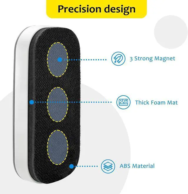 Alt view image 2 of 7 - maxtek Magnetic Dry Erase Eraser, Gray, 1 Pack
