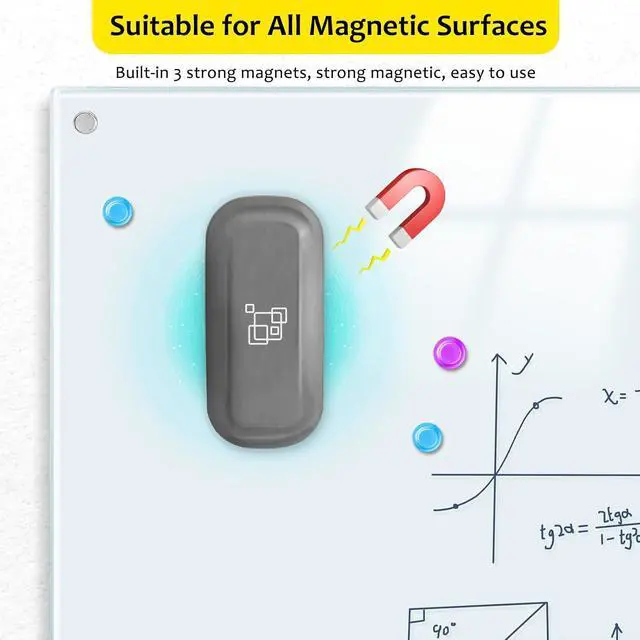 Alt view image 3 of 7 - maxtek Magnetic Dry Erase Eraser, Gray, 1 Pack