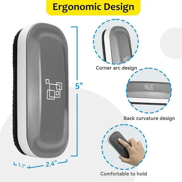 Alt view image 6 of 7 - maxtek Magnetic Dry Erase Eraser, Gray, 1 Pack