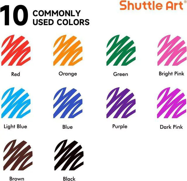 Alt view image 3 of 7 - Shuttle Art Wet Erase Markers 10 Colors 1mm Fine Tip Smudge-Free Markers | Perfect for Laminated Sheets, Whiteboards, Glass, Wipe Clean with Damp Cloth for Long-Lasting Markings Low-Odor Non-Toxic
