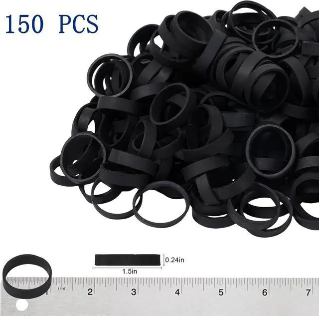 Alt view image 6 of 7 - Rubber Bands 150pcs 1.5in Small Elastic Bands for Cord Cable | Thick Strong Rubber Band for Office Supplies Home Wire