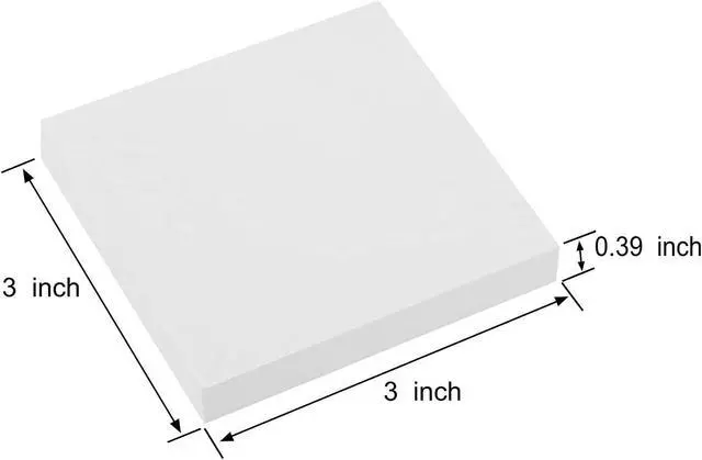 Alt view image 2 of 7 - White Sticky Notes 3x3 Inch 6 Pads 100 Sheets Each Memo Pads | 6 pads White self-stick sticky notes, residue-free adhesive for office school daily reminder marking