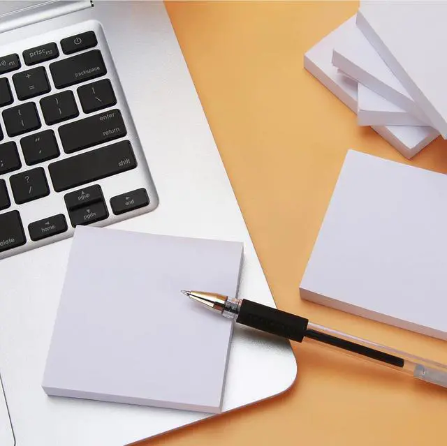 Alt view image 3 of 7 - White Sticky Notes 3x3 Inch 6 Pads 100 Sheets Each Memo Pads | 6 pads White self-stick sticky notes, residue-free adhesive for office school daily reminder marking