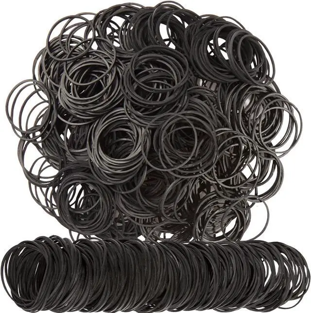 Main image of AIWOQI Rubber Bands Size #16 Black Elastic Rubber Band Small 600Pcs | Strong Heavy Duty Rubber Bnds for Office Supplies Home Package Household