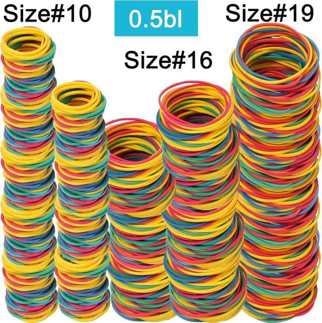 Alt view image 3 of 4 - Rubber Bands assorted size multicolor 0.5lb rubber bands for office supplies School Home size#10 size#16 size19