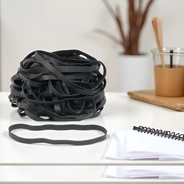 Alt view image 5 of 7 - Rubber Bands Large Black 30Pcs 8inch Elastic Bands Wide 5mm Rubbers Band,for Trash Cans Office Supplies Folders Cat Litter Box (200mm x 10mm)