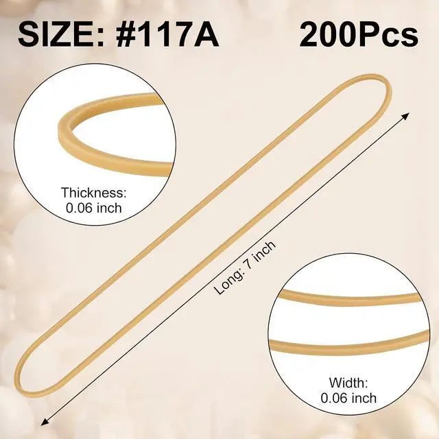 Alt view image 3 of 7 - 200PCS Rubber Bands, 7" *1/16" Large Rubber Bands for Office Supplies | #117A Long Rubber bands for Balloon Arch, DIY Wedding, Birthday Party, Large Elastic Rubber Bands for Trash Cans,File Folders