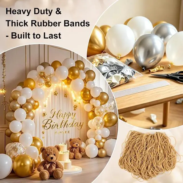 Alt view image 4 of 7 - 200PCS Rubber Bands, 7" *1/16" Large Rubber Bands for Office Supplies | #117A Long Rubber bands for Balloon Arch, DIY Wedding, Birthday Party, Large Elastic Rubber Bands for Trash Cans,File Folders