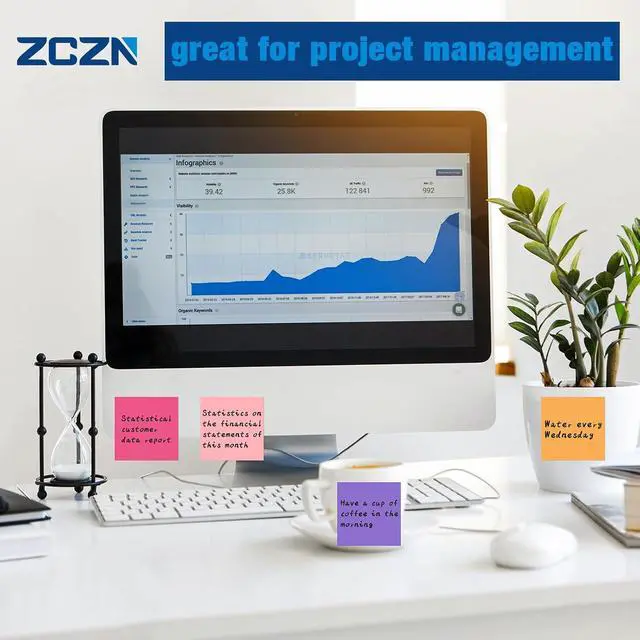 Alt view image 7 of 7 - ZCZN Small Sticky Notes, 2in x 2in, 100 Sheets/Pad, 8 Pads/Pack, White