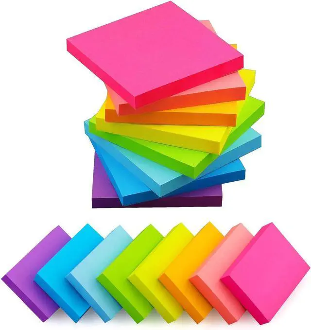 Main image of Sticky Notes 3x3 & 1.5x2 in, 16 Pads Total, 90 Sheets/Pad, 8 Bright Colors | Perfect for Offices, Schools, Home, Planners, and Daily Reminders