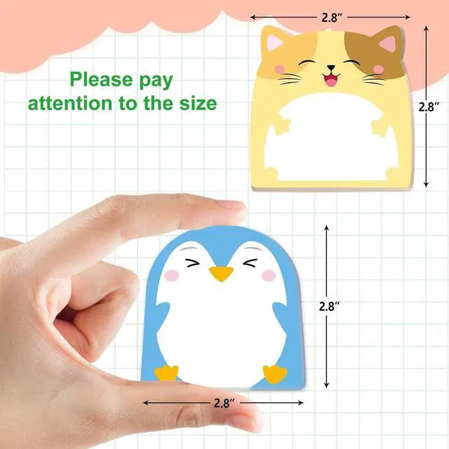 Alt view image 3 of 7 - Fancy Land 24 Pads Cute Sticky Notes Animals Memo Pads Office Supplies | Self Sticky Notepads, 720 Sheets, Page Markers Flags, For Home Office Supplies