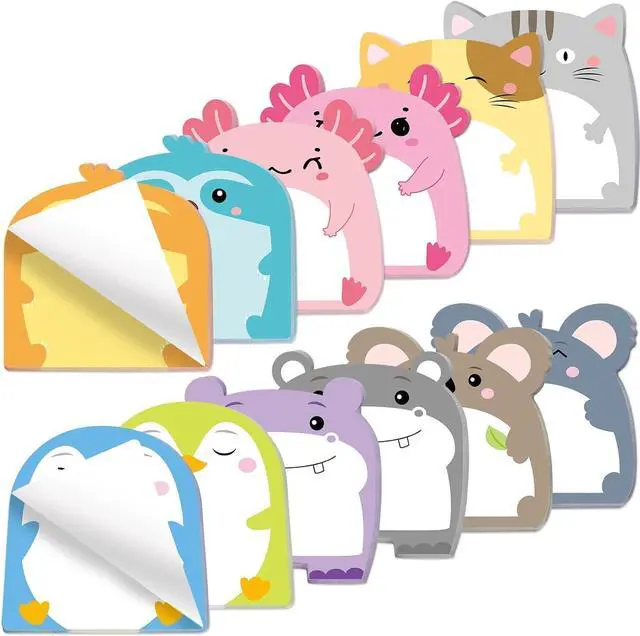 Main image of Fancy Land 24 Pads Cute Sticky Notes Animals Memo Pads Office Supplies | Self Sticky Notepads, 720 Sheets, Page Markers Flags, For Home Office Supplies