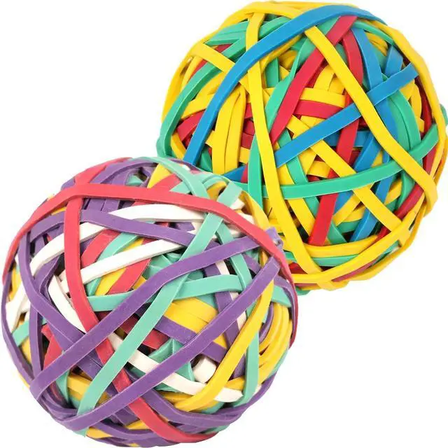 Main image of AMUU Rubber Band Ball 2 pack Size 33 Rubber Bands 300pcs Wide Strong | Colors Rubber Bands for Office Supplies School Home