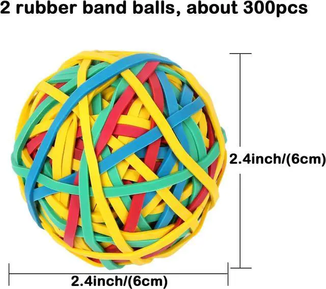 Alt view image 5 of 7 - AMUU Rubber Band Ball 2 pack Size 33 Rubber Bands 300pcs Wide Strong | Colors Rubber Bands for Office Supplies School Home