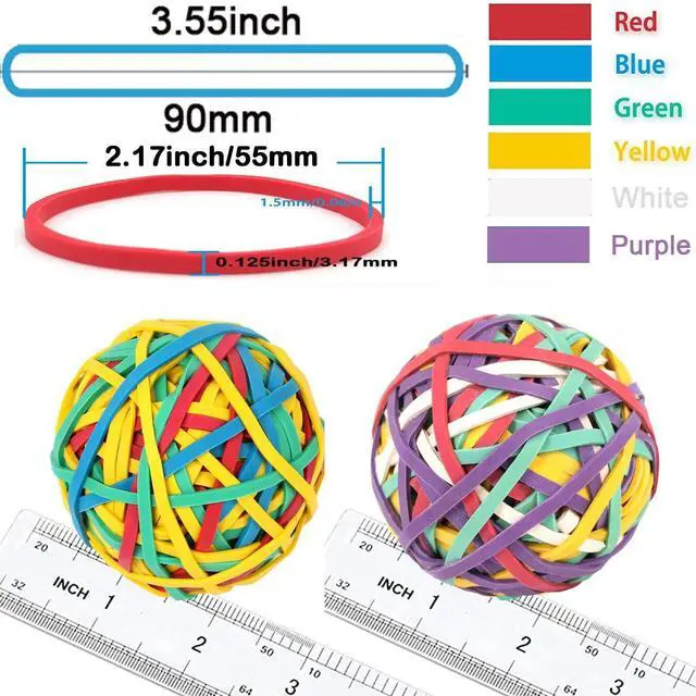 Alt view image 2 of 7 - AMUU Rubber Band Ball 2 pack Size 33 Rubber Bands 300pcs Wide Strong | Colors Rubber Bands for Office Supplies School Home