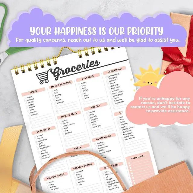 Alt view image 2 of 6 - Decorably 52 Sheets Minimal Pink Magnetic Grocery List Pad for Fridge | Minimal Pink Grocery List Magnet Pad - 6x9in Refrigerator-Mountable Fridge Shopping List Notepad