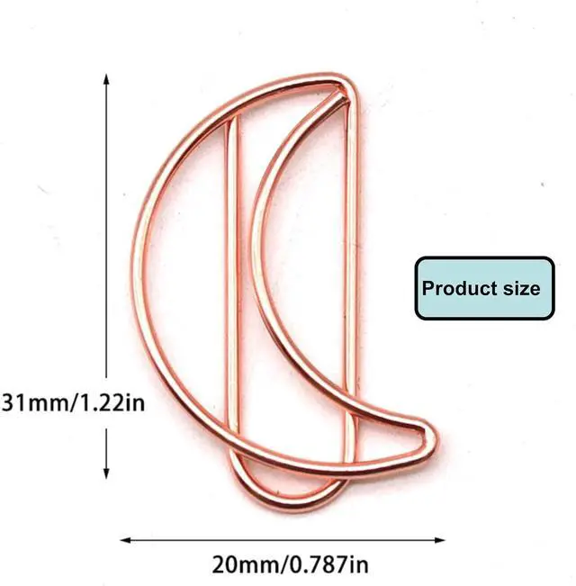 Alt view image 6 of 6 - Cute Decorative Moon Paper Clips 30 Pcs for Office Supplies | Moon desk accessories for organizing notebooks, planners and documents at school, office or home