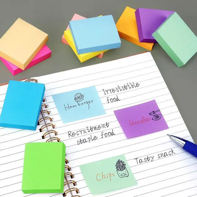 Alt view image 7 of 7 - Sticky Notes 1.5x2 Inch, Self-Adhesive 30 Pads, 10 Bright Multi Colors | 60 Sheets/Pad, Perfect for offices, schools, and home.