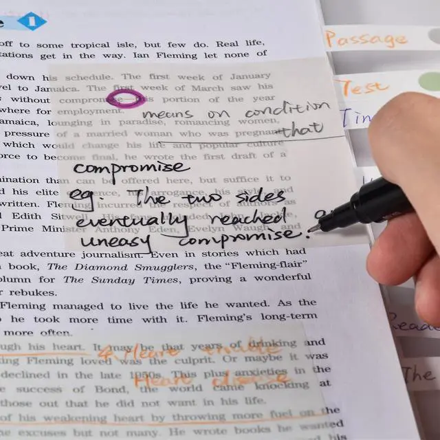 Alt view image 4 of 7 - BAYTORY 700 Sheets Transparent Sticky Notes, Clear Waterproof 3 x 3 inch See Through Memo Pad, Self-Adhesive Translucent Writable Index Tabs for Annotating Books, Office & School Study Supplies